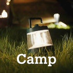 Outdoor Tischlampe Camps Features: 9-Stufen-Dimm, Mückenschutzfunktion, Powerbank-Funktion und IP65 wetterfest.